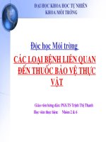 Các loại bệnh liên quan đến hóa chất bảo vệ thực vật