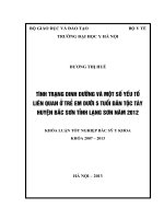 Tình trạng dinh dưỡng và một số yếu tố liên quan ở trẻ em dưới 5 tuổi dân tộc tày huyện bắc sơn tỉnh lạng sơn, năm 2012