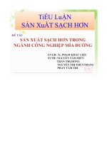 Đề tài sản xuất sạch hơn trong ngành công nghiệp mía đường
