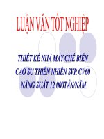 Luận văn tốt nghiệp thiết kế nhà máy chế biến cao su thiên nhiên SVR CV60 năng suất 12 000tấnnăm