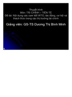 Đề tài nội dung các cam kết WTO, tác động, cơ hội và thách thức trong các thị trường tài chính