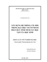 Xây dựng hệ thống câu hỏi trong dạy học vectơ nhằm phát huy tính tích cực trong học tập của học sinh