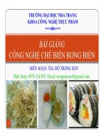 Bài giảng Công nghệ chế biến rong biển