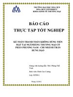 Đề tài kế toán thanh toán không dùng tiền mặt tại ngân hàng thương mại cổ phần phương nam chi nhánh trần hưng đạo