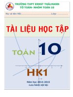 tài liệu học tập môn toán lớp 10 học kỳ 1 - thpt ernst thalmann