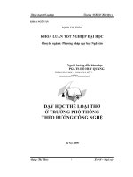 Dạy học thể loại thơ ở trường phổ thông theo hướng công nghệ