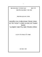 Nghiên cứu chẩn đoán trước sinh, xử trí thoát vị rốn và khe hở thành bụng tại bệnh viện phụ sản trung ương