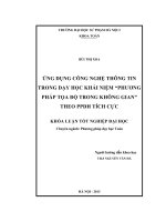 Ứng dụng CNTT trong dạy học khái niệm Phương pháp tọa độ trong không gian theo phương pháp dạy học tích cực
