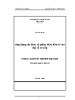 Ứng dụng đa thức và phân thức hữu tỉ vào đại số sơ cấp khóa luận tốt nghiệp