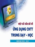 ĐÁNH GIÁ MỘT SỐ VẤN ĐỀ VỀ ỨNG DỤNG CNTT TRONG DẠY  HỌC