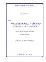 Nghiên cứu các đặc trưng cơ lý và xây dựng mô hình cấu trúc các lớp đất đá khu quy hoạch đại học quốc gia thành phố hồ chí minh