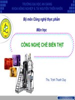 Bài giảng công nghệ chế biến thịt