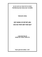 XÂY DỰNG CƠ SỞ DỮ LIỆU CÁC ĐA THỨC BẤT KHẢ QUY