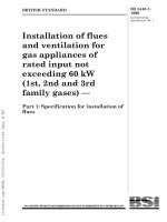 BS 5440 1 1990 installation of flues and ventilation for gas appliances of flues and ventilation