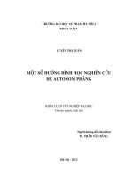 Một số hướng hình học nghiên cứu hệ Autonom phẳng khóa luận tốt nghiệp