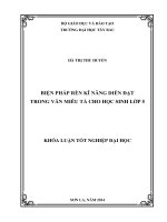 biện pháp rèn kĩ năng diễn đạt trong văn miêu tả cho học sinh lớp 5