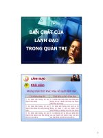 BẢN CHẤT CỦA LÃNH ĐẠO TRONG QUẢN TRỊ
