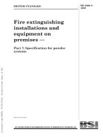 BS 5306 7 1988 fire extinguishing installations and equipment on premises