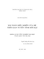 Bài toán điều khiển của hệ thời gian tuyến tính rời rạc khóa luận tốt nghiệp