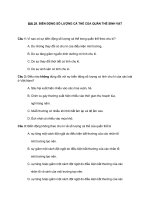 BÀI 39  BIẾN ĐỘNG SỐ LƯỢNG CÁ THỂ CỦA QUẦN THỂ SINH VẬT + đáp án