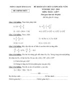 Để thi khảo sát chất lương đầu năm môn toán lớp 7