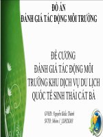 lập đề cương KHU DỊCH vụ DU LỊCH QUỐC tế SINH THÁI cát bà