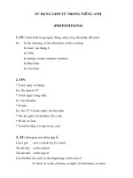 SỬ DỤNG GIỚI TỪ TRONG TIẾNG ANH