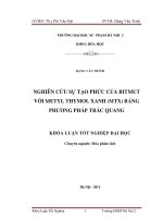 Nghiên cứu sự tạo phức của bitmut với metyl thymol xanh (MTX) bằng phương pháp trắc quang