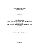 Một số giải pháp nhằm nâng cao hiệu quả kỹ thuật phát bóng cao tay trước mặt cho đội tuyển bóng chuyền nam của trường THPT xuân hòa