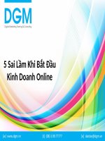 5 sai lầm khi bắt đầu kinh doanh online