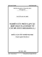 Nghiên cứu phân lập các hợp chất Flavônit từ cây Đề (Ficus Religiosa L.)