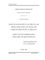 Nhân tố con người và vai trò của nó trong công cuộc xây dựng chủ nghĩa xã hội ở nước ta hiện nay