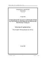 Sử dụng phương tiện trực quan và phương tiện kỹ thuật dạy học để nâng cao chất lượng dạy học phần kim loại sách giáo khoa hoá học lớp 12 nâng cao
