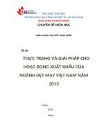 Chuyên đề thực trạng và giải pháp cho hoạt động xuất khẩu của ngành dệt may việt nam