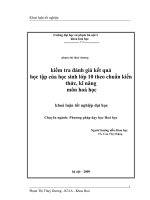 Kiểm tra đánh giá kết quả học tập của học sinh lớp 10 theo chuẩn kiến thức, kỹ năng môn hoá học