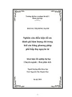 Nghiên cứu điều kiện tối ưu đánh giá hàm lượng chì trong hải sản bằng phương pháp phổ hấp thụ nguyên tử