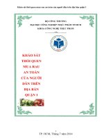 Khảo sát thói quen mua rau an toàn của người dân trên địa bàn quận 1