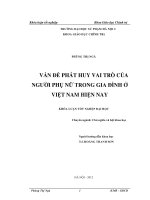 Vấn đề phát huy vai trò của người phụ nữ trong gia đình ở Việt Nam hiện nay