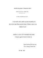Vấn đề xóa đói, giảm nghèo ở huyện Mường Khương tỉnh Lào Cai hiện nay