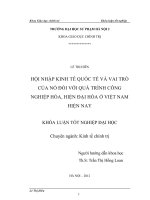 Hội nhập kinh tế quốc tế và vai trò của nó đối với quá trình công nghiệp hoá, hiện đại hoá ở Việt Nam hiện nay