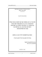 Tính toán thiết kế hệ thống xử lý nước thải dệt nhuộm của các cơ sở dệt nhuộm tại thôn Thượng và thôn Hạ xã Phùng Xá Huyện Mỹ Đức thành phố Hà Nội