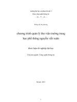 Chương trình quản lý thư viện trường trung học phổ thông Nguyễn Viết Xuân.