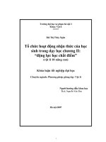 Tổ chức hoạt động nhận thức của học sinh trong dạy học chương II Động lực học chất điểm (Vật lí 10 nâng cao)