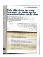 Nhận diện những đặc trưng hoạt động của DN qua phân tích báo cáo tài chính
