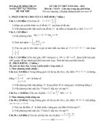 Đề thi thử Tốt Nghiệp THPT môn Toán