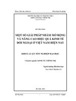 Một số giải pháp nhằm mở rộng và nâng cao hiệu quả kinh tế đối ngoại ở Việt Nam hiện nay