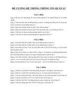 ĐỀ CƯƠNG MÔN HỆ THỐNG THÔNG TIN QUẢN LÝ