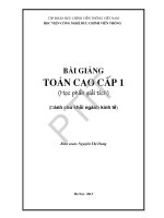 Bài giảng toán cao cấp 1 Học phần giải tích dành cho khối kinh tế