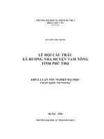 Lễ hội cầu trâu xã Hương Pha huyện Tam Nông tỉnh Phú Thọ