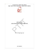 BÀI GIẢNG GIẢI TÍCH HÀM NHIỀU BIẾN SỐ